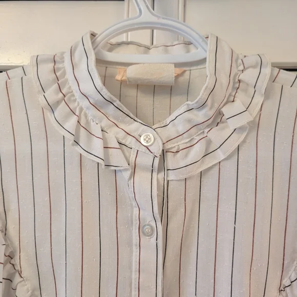 1980 Striped Ruffle Blouse - Picture 3 of 8